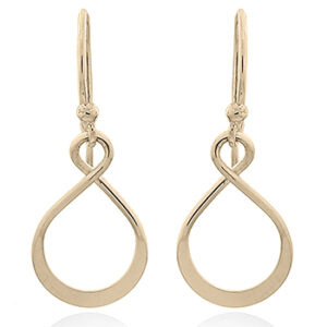 A pair of sterling silver infinity gold plated dangle earrings exuberant shine