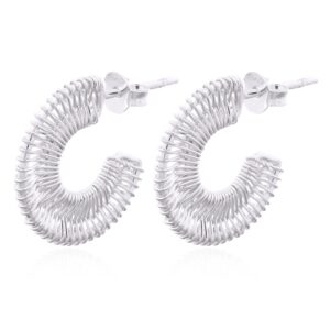 A pair of handmade wire hook stud earrings 925 sterling silver