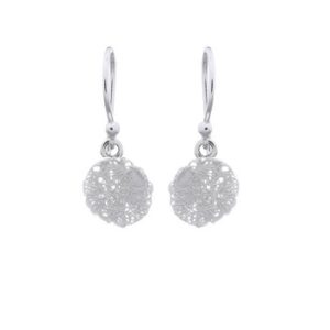 A pair of round wire stamped 925 silver dangle earrings