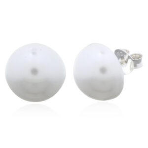 A pair of 925 silver 10 mm shell pearl stud earrings