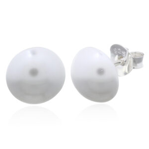 A pair of 925 silver 8 mm shell pearl stud earrings