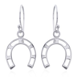 A pair of 26 mm horse shoe shape sterling sliver dangling earring