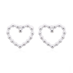 A pair of dotted lovely mini heart 925 silver stud earrings