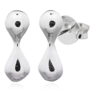 A pair of water droplet stud earrings 925 sterling silver