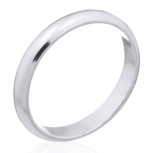 A larger 3mm wide plain 925 sterling silver band ring