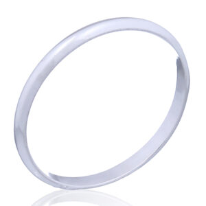 A minimalistic half round 925 sterling silver band ring