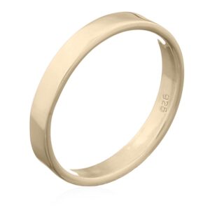 A flat wire 925 sterling silver yellow gold plated band ring