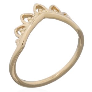 A boho flower crown 925 silver gold plated ring