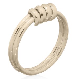 A 925 sterling silver two round wire gold plated ring set