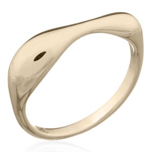 A uneven chunky 925 sterling silver gold plated ring