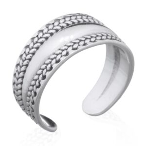 A 925 silver double braid illusion bulged center open ring