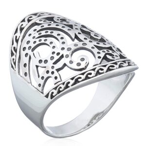 A filigree 925 sterling silver ring
