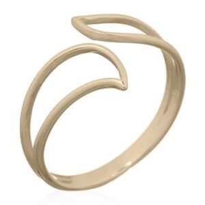 A 925 sterling silver trendy wave gold plated ring
