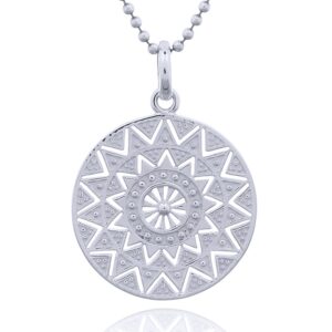 A mandala sun 925 sterling silver pendant