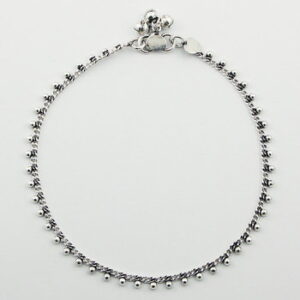 A sterling silver highly polished spheres chic anklet chain