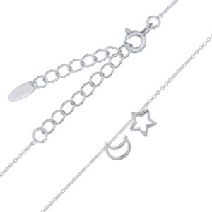 A moon and star 925 silver chain necklace
