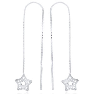 A pair of decorated petit star threader 925 silver earrings