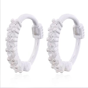 A pair of alluring mini cz huggie earrings 925 silver