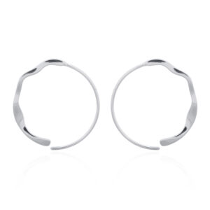 A pair of classic wavy sterling silver drop earrings