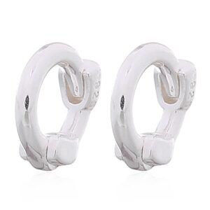 A pair of tiny simple plain huggie earrings 925 silver