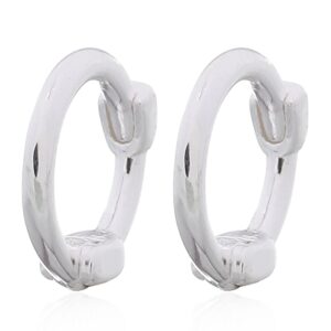 A pair of tiny plain 925 sterling silver huggie earrings