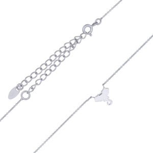 A elephant head charm in 925 sterling silver chain necklace