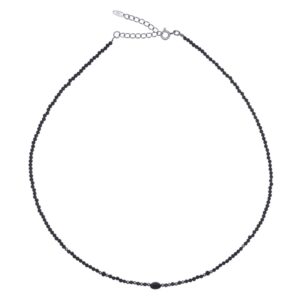 A black agate with 925 sterling silver spacer necklace