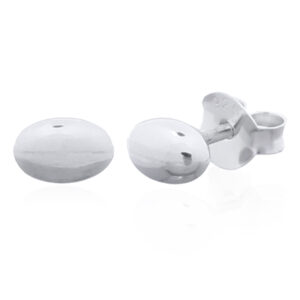 925 Sterling Silver Petite Minimalist Ellipse Shape Stud Earrings
