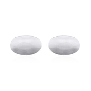 A pair of 925 sterling silver minimalist ellipse shape stud earrings