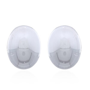 A pair of small oval shaped dome 925 sterling silver stud earrings