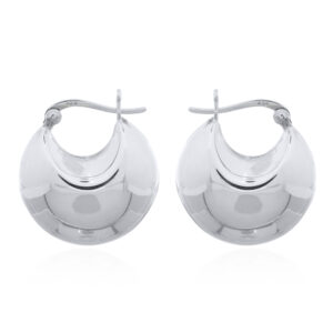A pair of oversized puffed geometric 925 silver hoop earrings