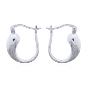 A pair of u-shape tear drop 925 sterling silver hoop earrings