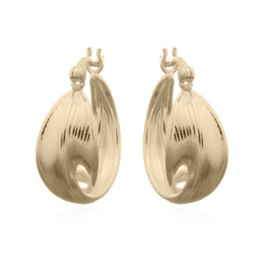 A pair of 925 sterling silver crisscross layered gold plated hoop earrings