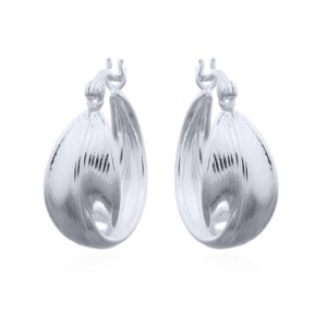 A pair of 925 sterling silver crisscross layered hoop earrings