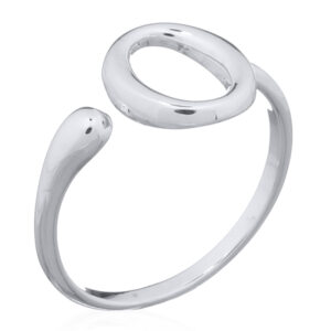 A minimalist hollow o - shaped letter 925 sterling silver open ring