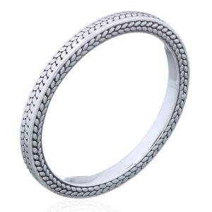 A laurel leaf pattern 925 silver ring