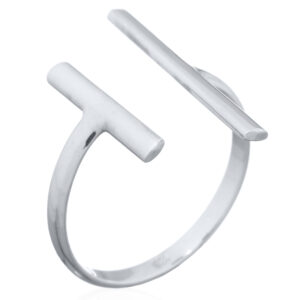 A 925 sterling silver double bar open ring
