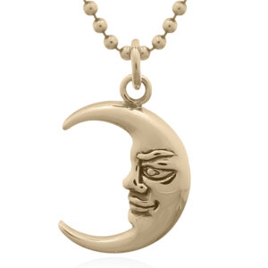 A 925 sterling silver mr. moon gold plated pendant