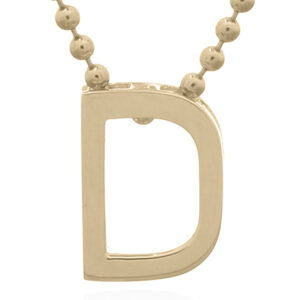 A 925 sterling silver minimalist initial "d" gold plated letter pendant