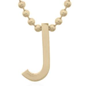 A 925 sterling silver minimalist initial "j" gold plated letter pendant