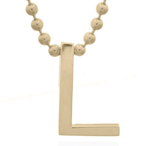 A 925 sterling silver minimalist initial "l" gold plated letter pendant