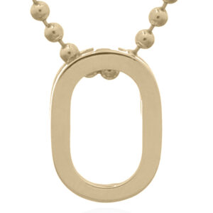A 925 sterling silver minimalist initial "o" gold plated letter pendant
