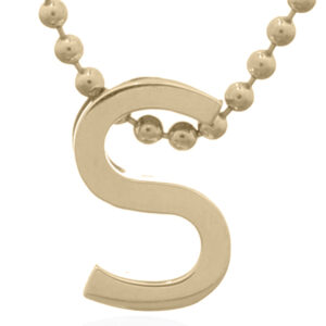A 925 sterling silver minimalist initial "s" gold plated letter pendant