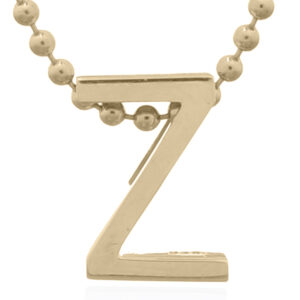 A 925 sterling silver minimalist initial "z" gold plated letter pendant