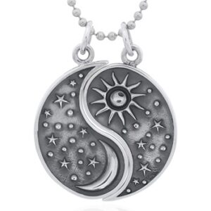 The Milky Way Yin Yang Couple Friendship 925 Sterling Silver Pendant