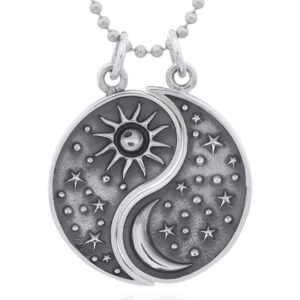 A the milky way yin yang couple friendship 925 sterling silver pendant