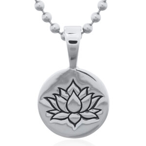 A 925 sterling silver small lotus disc charm pendant