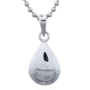 A hollow teardrop sterling silver pendant
