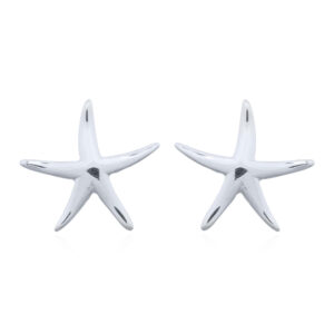 A pair of 925 sterling silver dancing starfish stud earrings