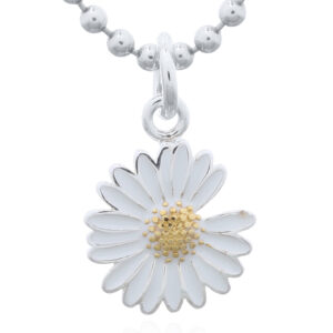 A lovely daisy flower enamel with gold plating silver pendant